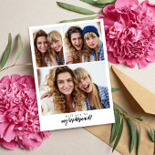 Minimale Script Bridesmaid Vorschlagskarte mit Fot Einladung