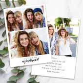 Minimale Script Bridesmaid Vorschlagskarte mit Fot Einladung