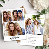 Minimale Script Bridesmaid Vorschlagskarte mit Fot Einladung