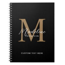 Minimale Script Calligrafy Black Gold Monogram