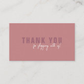 Minimale Script Dusty Rose Vielen Dank Logo Visitenkarte (Vorderseite)