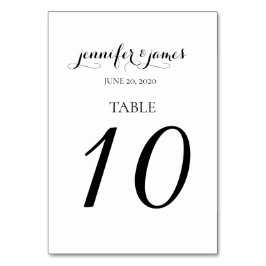 Minimale Script-Elegant-Namen Hochzeit Tischnummer