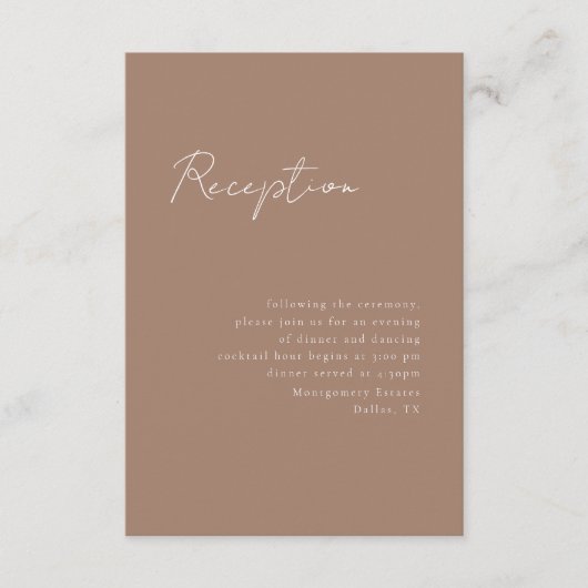 Minimale Script-Empfang-Abschlusskarte Begleitkarte (Vorderseite)