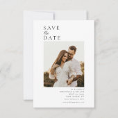 Minimale Script-Foto-Hochzeit Save The Date (Vorderseite)