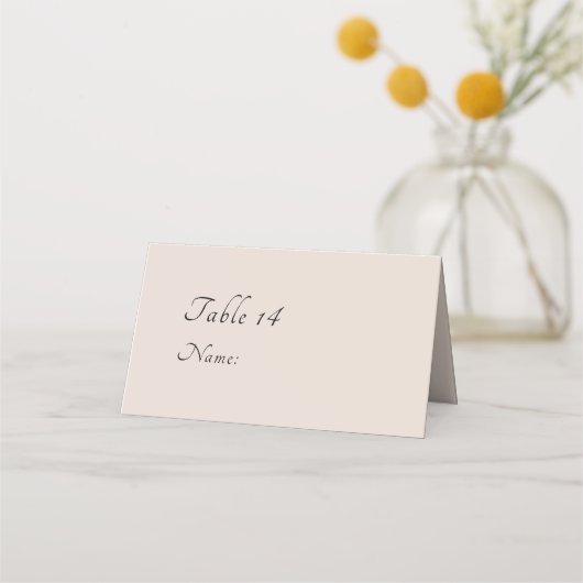 Minimale Script-Foto-Hochzeiten-Platzkarten Platzkarte (Vorderseite)