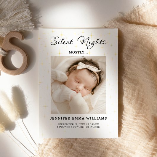 Minimale Script gesegnet Flat Neugeborene Ankündig Ankündigung