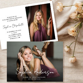 Minimale Script Grad Graduation Party Einladung