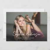 Minimale Script Grad Graduation Party Einladung (Vorderseite)