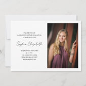 Minimale Script Grad Graduation Party Einladung (Rückseite)