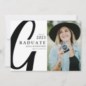 Minimale Script Graduate Foto Graduation Party Einladung (Vorderseite)