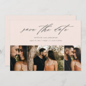 Minimale Script-Hochzeit 3 Foto Save The Date (Vorne/Hinten)