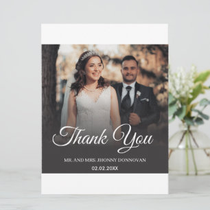 Minimale Script Hochzeit Danke Karte