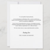 Minimale Script Hochzeit Danke Karte (Rückseite)