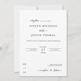 Minimale Script-Hochzeit Einladung