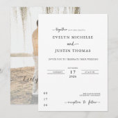 Minimale Script-Hochzeit Einladung (Vorne/Hinten)