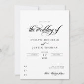 Minimale Script-Hochzeit Einladung (Vorderseite)
