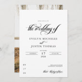 Minimale Script-Hochzeit Einladung (Vorne/Hinten)