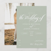 Minimale Script-Hochzeit Einladung (Vorne/Hinten)