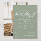 Minimale Script-Hochzeit Einladung (Vorne/Hinten)