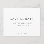 Minimale Script Hochzeit ohne Foto Save the Date Ankündigungspostkarte (Vorderseite)