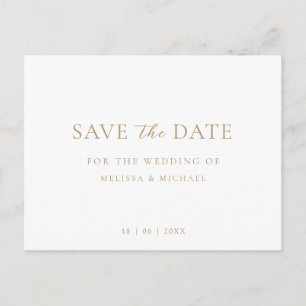 Minimale Script Hochzeit ohne Foto Save the Date Ankündigungspostkarte
