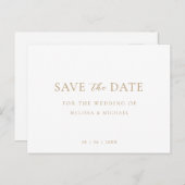 Minimale Script Hochzeit ohne Foto Save the Date Ankündigungspostkarte (Vorne/Hinten)