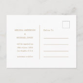 Minimale Script Hochzeit ohne Foto Save the Date Ankündigungspostkarte (Rückseite)