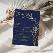 Minimale Script-Hochzeit Real Foil Einladung