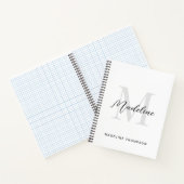 Minimale Script-Kalligrafie Schwarz-weiß Monogram Notizblock (Innenseite)