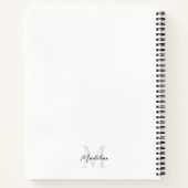 Minimale Script-Kalligrafie Schwarz-weiß Monogram Notizblock (Rückseite)
