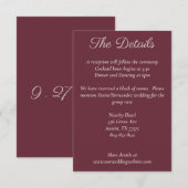 Minimale Script-Lila Plumdetails-Karte Begleitkarte (Vorne/Hinten)