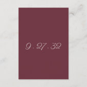 Minimale Script-Lila Plumdetails-Karte Begleitkarte (Rückseite)