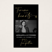 Minimale Script Memorial Foto Beileid Gebetskarte (Vorderseite)