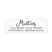 Minimale Script Moderne Typografie-Rücksendeadress (Vorne)