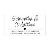 Minimale Script Niedlich Heart Wedding Rücksendead Permastempel (Design)