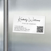 Minimale Script QR Code Berufliche Creme Magnetische Visitenkarte