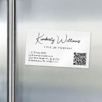 Minimale Script QR Code Berufliche Creme
