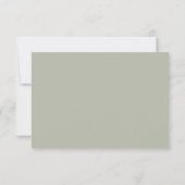 Minimale Script Sage Green Wedding RSVP Card (Rückseite)