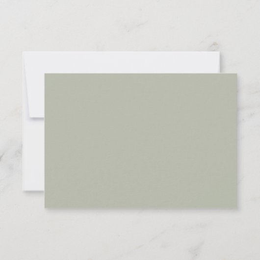 Minimale Script Sage Green Wedding RSVP Card (Rückseite)
