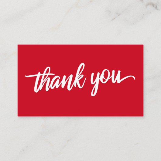 Minimale Script Typografie Cherry Red Danke Begleitkarte (Vorderseite)