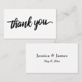 Minimale Script Typografie Danke Einlegen Karte (Vorne/Hinten)