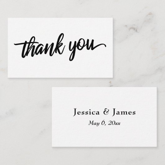 Minimale Script Typografie Danke Einlegen Karte (Vorne/Hinten)