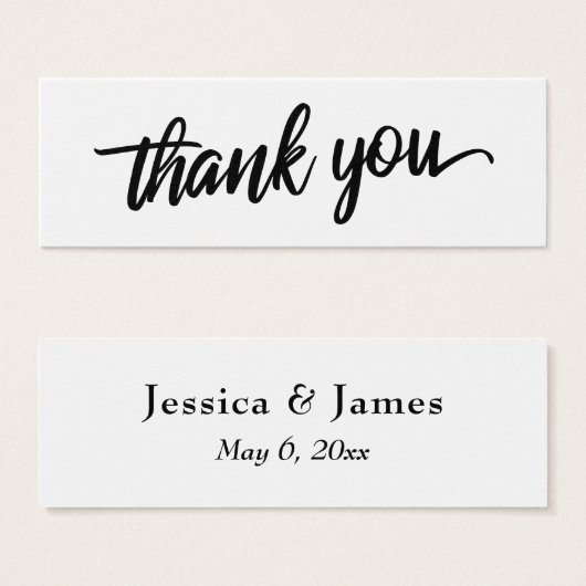 Minimale Script Typografie Danke Gastgeschenk Hoch (Vorne & Hinten)