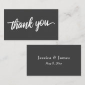 Minimale Script Typografie Dunkelgrau Vielen Dank Begleitkarte (Vorne/Hinten)