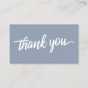 Minimale Script Typografie Dusty Blue Vielen Dank Begleitkarte