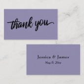Minimale Script Typografie Dusty Lila Danke Begleitkarte (Vorne/Hinten)