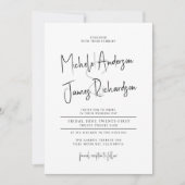 Minimale Script Typografie Formal Wedding Einladung (Vorderseite)