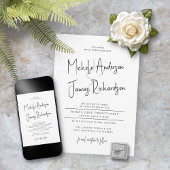 Minimale Script Typografie Formal Wedding Einladung