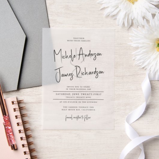Minimale Script Typografie Formal Wedding Pergament Einladungen (Hochzeit)