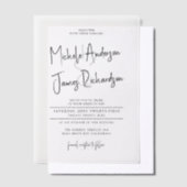 Minimale Script Typografie Formal Wedding Pergament Einladungen (Versetzt)